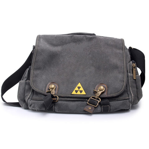 Black canvas men messenger bag